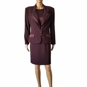 Saks Fifth Avenue Dress Suit Arthur Doucette Avenue Silk Inlet Purple/Brown 12